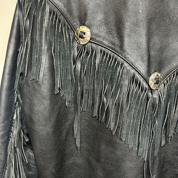 Vintage Wilson Black Leather Fringe Motorcycle Jacket - Picture 16 of 16